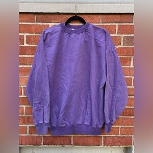 Vintage 90s Quality Goods Faded Cuffed Crewneck Sweatshirt Size Large purple